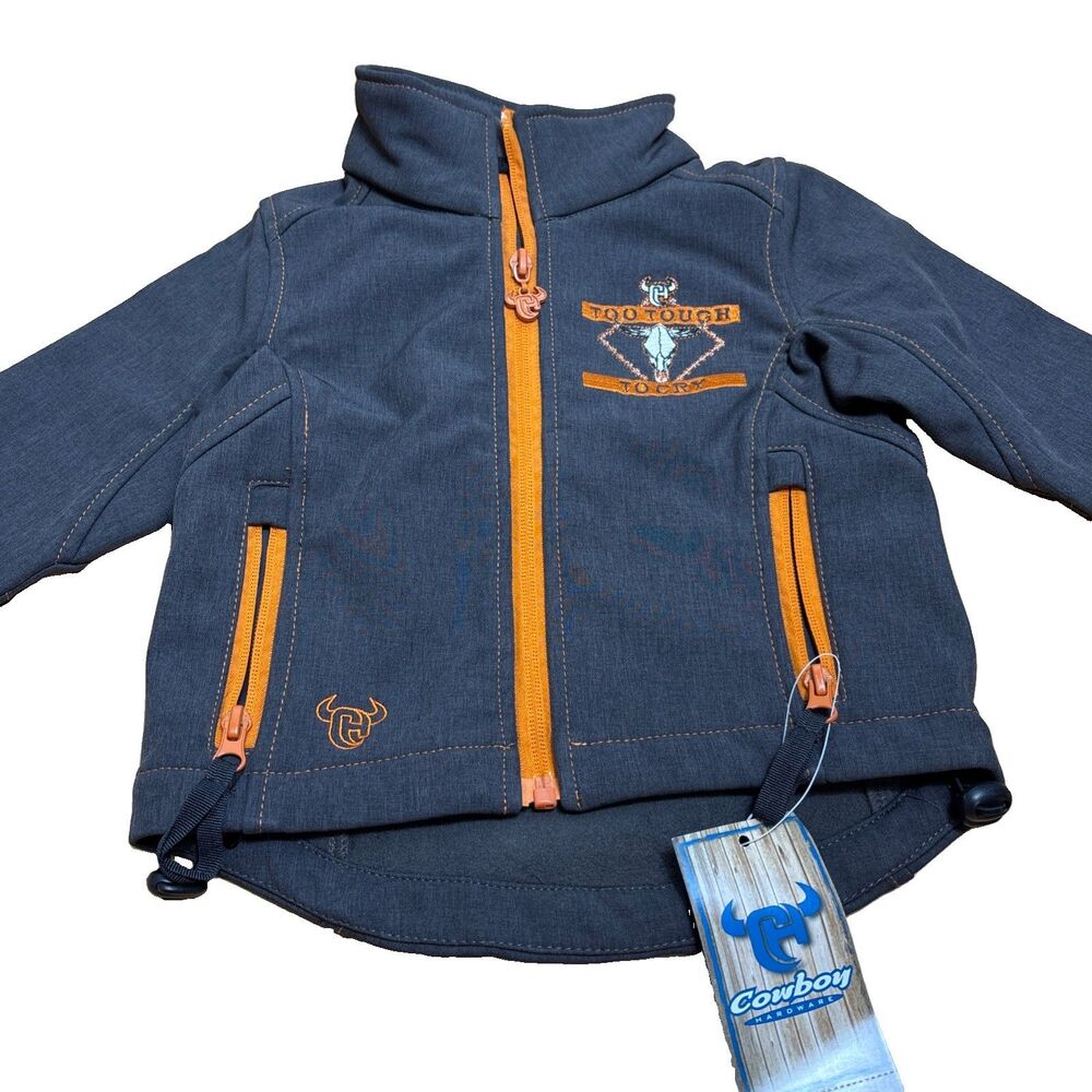 Cowboy Hardware Jacket Boys 18 Months Dark Brown Orange Western Pockets NEW